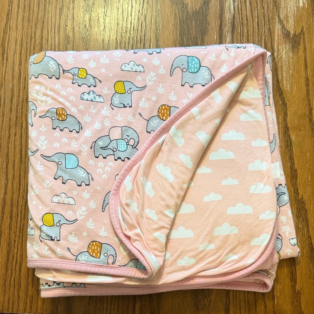 Pink Elephant Cloud Blanket